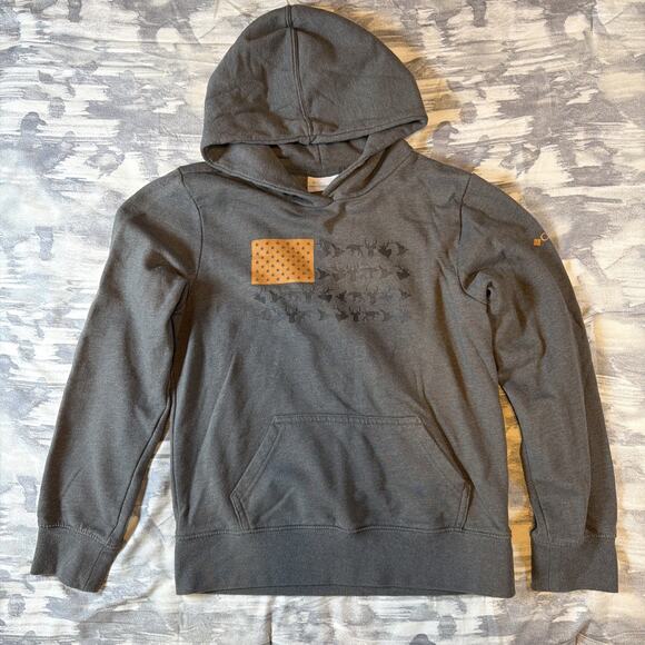 Columbia Other - Columbia PHG Hoodie Sweatshirt Gray Hunting Patriotic Flag Youth Medium 10/12